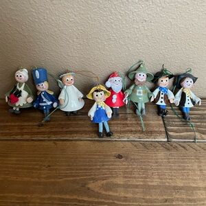 Lot of 8 Vintage Ceramic Ornaments with Movable Legs CUTEEE!